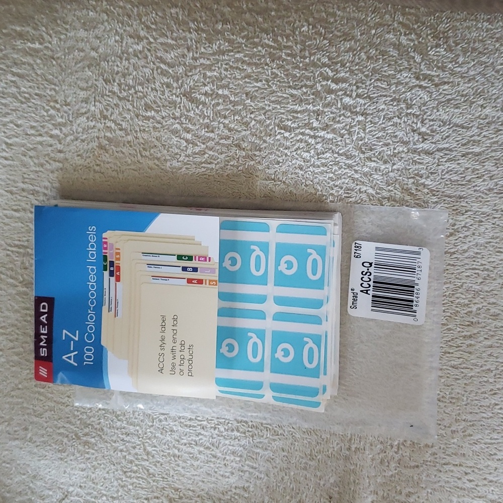 New Smead Color Labels "Q"